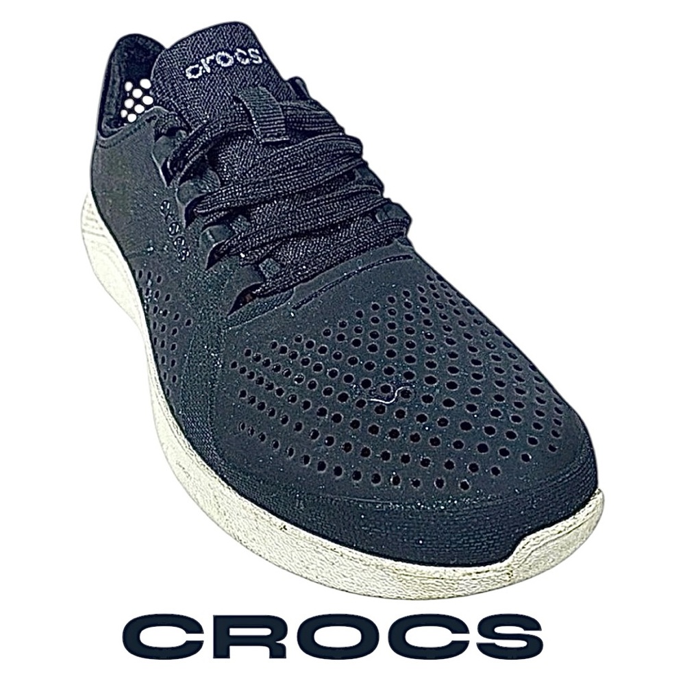 Crocs LiteRide Pacer Sneakers Womens 10 Black Lace Up Comfort Shoes